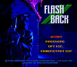 Flashback back cover for Sega Mega Drive